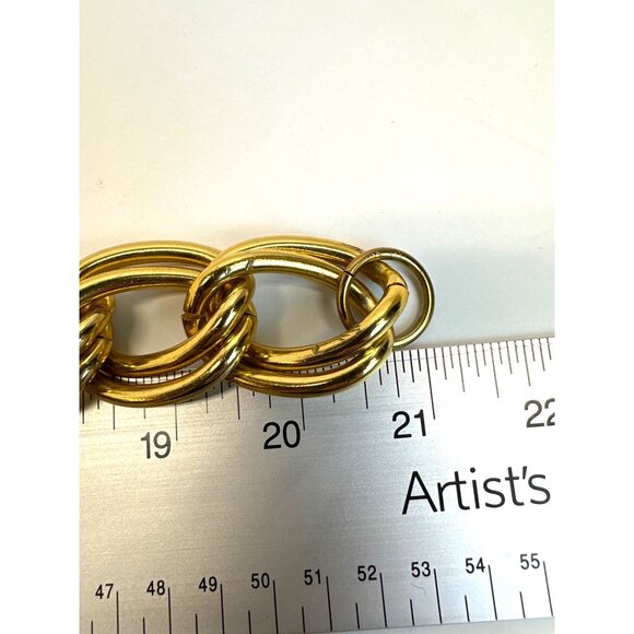 Women's Double Chain Loop Gold Tone Necklace - 21in - Picture 3 of 5